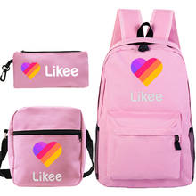 Trendy Likee Video Backpack for Girls Boy Zipper Bookbag Mochila 3pcs Set Russia Style School Bag (backpack+shouder Bag+pen bag) 2024 - buy cheap