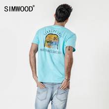 Мужская летняя футболка SIMWOOD, тонкая Повседневная футболка из 100% хлопка в пляжном стиле, 190339 2024 - купить недорого