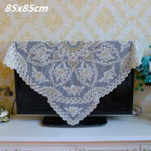 Bordado de encaje europeo hecho a mano, colgante de cuentas, mantel cuadrado, cubierta de mesa de comedor de TV, decoración de fiesta de Navidad, Nappe 2024 - compra barato