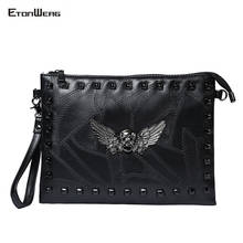 Men's Vintage Skull Day clutch Luxury Brand PU Leather women Messenger Bag Rock rivet clutch bag Ghost head Envelope bags male 2024 - buy cheap