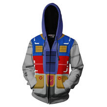 Traje de móvil Gundam, Sudadera con capucha y cremallera, Top de Anime, chaqueta con cremallera, abrigo 2024 - compra barato