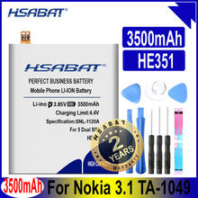 Hsabat he 351 he351 3500 mah bateria de alta capacidade para nokia 3.1 ta-1049 ta-1057 ta-1063 ta-1070 ta-1074 baterias de telefone inteligente 2024 - compre barato