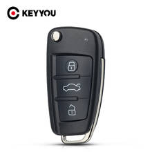 Keyyou-capa de chave para carro dobrável, para audi a2, a3, a4, a6, a6l, a8, tt, com 3 botões, substituição, reposição 2024 - compre barato