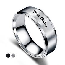 Tigrade Unique Rings Titanium 8mm Name date Writing Engraved With Your Name Texts Signature Handwriting Men Women Unisex Rings 2024 - buy cheap