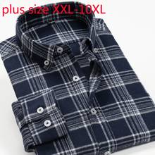 Camisas xadrez masculinas de manga longa, camisa xadrez super grande de flanela casual plus size 2xl-10xl para primavera e outono 2024 - compre barato
