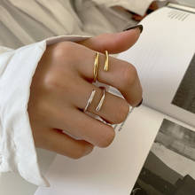 Amaiyllys anel de prata esterlina 925, minimalista, camada dupla, aberto, luxuoso, punk, casal, índice, joia feminina 2024 - compre barato
