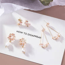 Fashion Flower Shell Dangle Earrings Imitation pearls Drop Earrings For Women Long Earring Party Jewelry Brincos 2024 - buy cheap