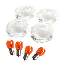 4 Pcs C Motorcycle Turn Signal Lights Indicator Lens Cover Case for Harley Street Electra Road Glide King Fat Boy 2024 - buy cheap