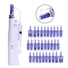 Parafusos e cartuchos de microagulhas, conjunto 2 em 1 com mini injetor de mesoterapia de água, nano 9/12/36/42/nano/3d/5d, caneta derma automática com 10 peças 2024 - compre barato