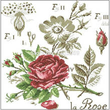 Kit de bordado em ponto cruz com pacote de flor rosa, 18ct/16ct/14ct/11ct/9ct, sombra 2024 - compre barato