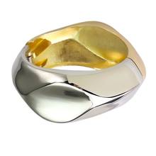 UKEN-pulsera de aleación Irregular para mujer, brazalete de Metal brillante, superficie, joyería geométrica, a la moda 2024 - compra barato