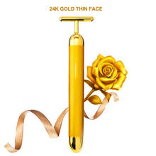 2018 Hot Slimming 24k Gold Vibration Face Roller Massager Stick Lift Skin Tightening Wrinkle Bar Beauty Face Care Tool 88 WH998 2024 - buy cheap