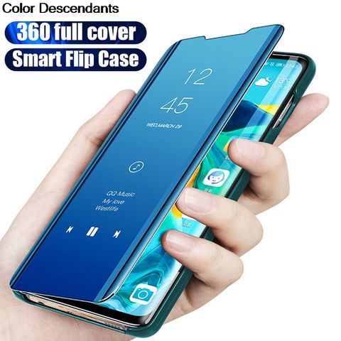 Smart Mirror Flip Case for Huawei P40 Lite E P30 P20 Pro P10 P9 P8 Lite P Smart 2020 Leather Cover for Mate 30 Pro 20 10 Lite 2022 - купить недорого