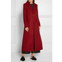 Winter X-long Woolen Coat 2019 Europe Style Women Elegant Woolen Overcoat Vintage Clothes Warm Single Button Commute Outerwear 2024 - buy cheap