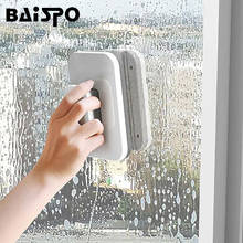 Escova de limpeza doméstica de baispo escova de limpeza de janela de alto riso escova de limpeza de vidro magnético para lavagem de janelas ferramentas de limpeza frente e verso 2024 - compre barato