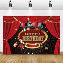 Laeacco Cartoon Curtain Circus Poker Sieve Happy Birthday Photography Backgrounds Custom Photographic Backdrops For Photo Studio 2024 - buy cheap