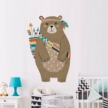 Creative Bear Kids Room Decoration Wall Sticker DIY Cartoon Animal Picture for Baby Bedroom Wall Decals Mural 2024 - buy cheap