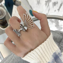 Punk abertura anéis oco borboleta forma anel para mulher ajustável geomitic inseto dedo jóias meninas presente de festa 2024 - compre barato