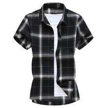 7XL 6XL 5XL Plus Size Mens Casual Fashion Short Sleeved Shirt Classic Plaid Male Dress Shirts High Quality Brand New Men Shirts 2024 - buy cheap