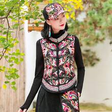 Chaqueta de otoño e invierno para mujer, chaleco negro de moda coreana, chaleco bordado de estilo étnico, Chaleco corto para mujer 2024 - compra barato