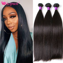Aopusi Brazilian Straight Hair Bundles 100% Human Hair Weave Bundles 1/3/4 pcs Remy Hair Extensions Natural Black 8-30Inches 2024 - buy cheap