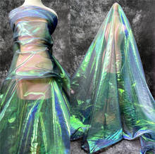 Macio verde mágico tecido tule ombre em degradê renda de organza para vestido de formatura festa cosplay por 1 jarda 2024 - compre barato