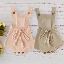 Autumn 2019 Baby Knitted Wool Clothes Straps New Pink Khaki Jumpsuit Winter For Children Good Roupas Infantil Roupas Infantil 2024 - buy cheap