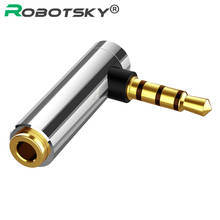 Robotsky-adaptador macho a hembra de 3,5mm, adaptador de ángulo recto de 90 grados, cuatro secciones, en forma de L, Cable de conexión para auriculares, 1 ud. 2024 - compra barato