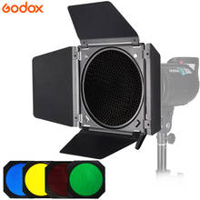 Godox BD-04 celeiro porta + favo de mel grade 4 filtro cor para bowen montagem padrão refletor fotografia estúdio flash acessórios 2024 - compre barato