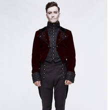 Devil Fashion Red Velvet Long Jacket Men Steampunk Gentleman Victorian Coat Halloween Costume for Men 2024 - buy cheap