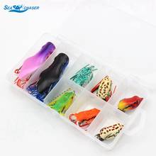 8pcs 8colors Topwater Frog  Hollow Body Soft Fishing Lures Bass Hooks Baits Tackle Set and Tackle Box Free shipping 2024 - buy cheap