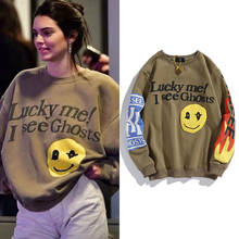 Kanye West Sweatshirts I See Ghost Pollover Hoodie Kendall Jenner Streetwear Hip Hop Plus Velvet Stranger Things Sweatshirt Male 2024 - купить недорого