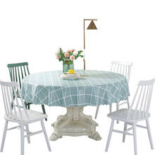 Mantel de mesa redondo a cuadros para decoración del hogar, cubierta de Pvc moderna, Simple, Pastoral, impermeable, a prueba de aceite 2024 - compra barato