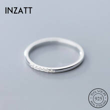 Женское круглое геометрическое кольцо INZATT, изящное Ювелирное Украшение из настоящего серебра 925 пробы с цирконием в минималистическом стил... 2024 - купить недорого