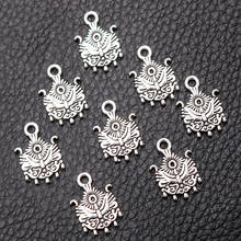 25pcs Silver Plated Sun & Double Wings Charm Metal Pendant Earrings Bracelet DIY Retro Jewelry Handicraft Accessories 17*12mm 2024 - buy cheap
