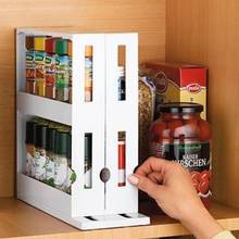 2 Layer Storage Kitchen Rotating Organize Spices Jar Bottle Storage Rack Kitchen Bottle Storage Organizer Shelves Slide Cabinet 2024 - buy cheap