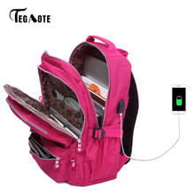 TEGAOTE Модный женский рюкзак с защитой от кражи, usb-зарядка, школьные сумки для девочек-подростков, Mochila, дорожный рюкзак для ноутбука, книжные сумки 2024 - купить недорого