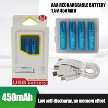 1,5 в AAA перезаряжаемая батарея 600 мАч USB перезаряжаемая литий-полимерная батарея Быстрая зарядка с помощью кабеля Micro USB 2024 - купить недорого