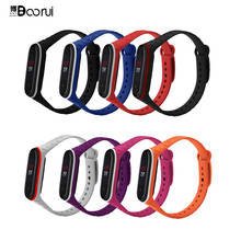 Двухцветные бриллиантовые браслеты BOORUI для xiaomi mi band 4, силиконовый ремешок для часов 3, браслет correa miband 3 2024 - купить недорого