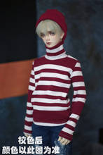 BJD doll clothes is suitable for  1/3 1/4 uncle  size versatile red and white striped high collar base shirt doll accessories 2024 - buy cheap