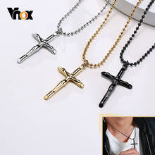 Vnox Vintage Saint Christopher Necklaces for Men,Anti Allergy Stainless Steel Metal Classic Cross Pendant, Prayer Jewelry 2024 - buy cheap