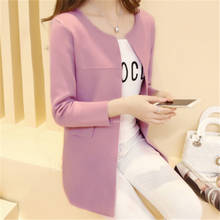 2020 New Women Spring Cardigan With pink Clothing Soft  Comfortable Coat Knitted V-Neck Long Cardigan Female Sweater Jacket 944 2024 - buy cheap