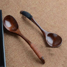 lovely  Wooden Spoon Bamboo Kitchen Cooking Utensil Tool Soup Teaspoon Catering classical drop shipping 2024 - buy cheap