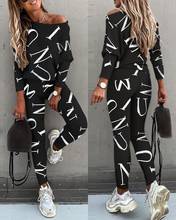 Fashion 2 Pieces Sets Women Solid Outfits Spring Autumn Sets Ladies Long sleeve Slash Neck Suits Streetwear Joggers Tracksuit 2024 - buy cheap