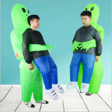 Green Alien Inflatable Costume Adult Kids Funny Blow Up Suit Party Fancy Dress Unisex Costume Christmas Halloween Costume 2024 - buy cheap