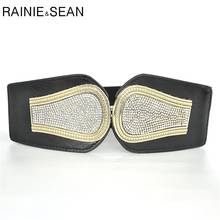 RAINIE SEAN Belts For Women Wide Rhinestone Belt Cummerbund Black Elastic Corset Wedding Fashion Female Belt For Dress 2024 - buy cheap