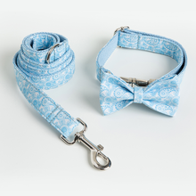 Collar de Cachemira azul personalizado para perro, Correa con pajarita, placa con grabado gratis, para perros pequeños, medianos y grandes 2024 - compra barato
