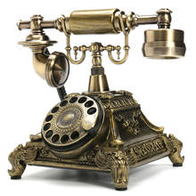 Telefone fixo vintage retrô, com botão de chamada, telefones antigos, telefone fixo para escritório, casa, hotel 2024 - compre barato
