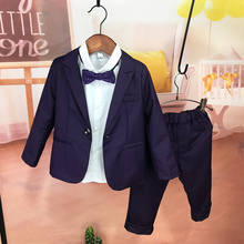 Blazer Formal para bebé, niño y niña, chaqueta + Pantalones, conjunto de ropa para caballero, traje de noche para boda, vestido de actuación para niño, 2 uds. 2024 - compra barato