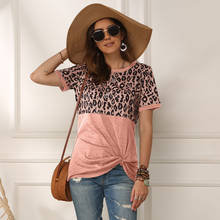 Women t shirt Summer short sleeve Tees Leopard Patchwork women tshirt Casual cotton Top Fashion Beach Casual shirt Streetwear 2024 - buy cheap